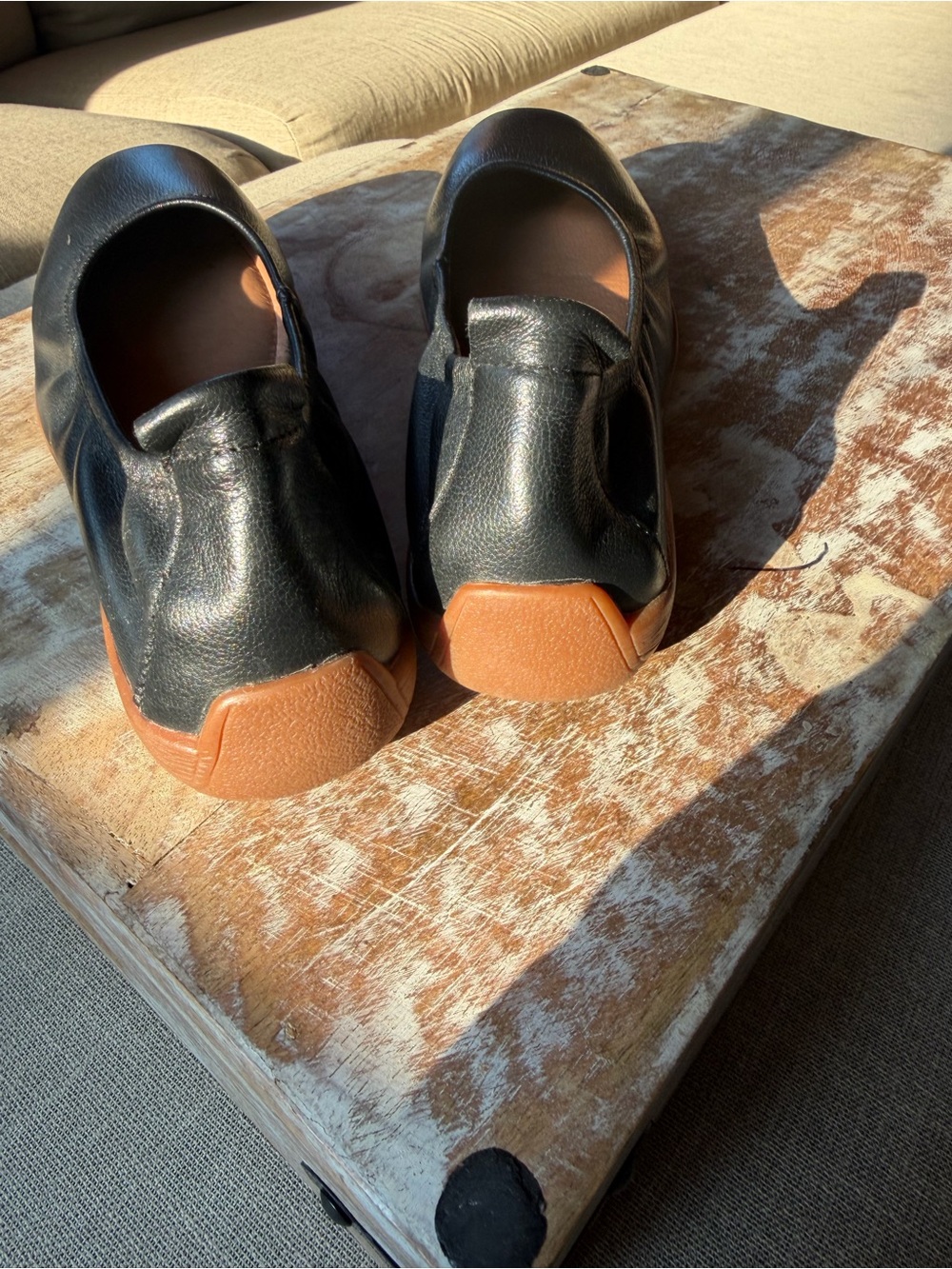 Josef Seibel Black Leather Round-Toe Slip-On Flats - Picture 2 of 4